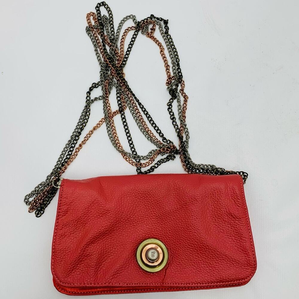 Bolzano Coral Satin & Leather Crossbody Bag
